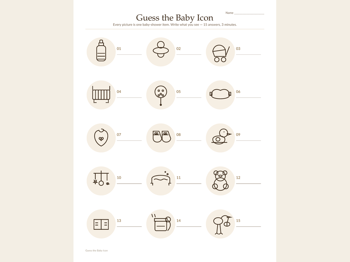 Игры для baby shower — 10 игр, 50 карт бинго, сигны и карточки (PDF)