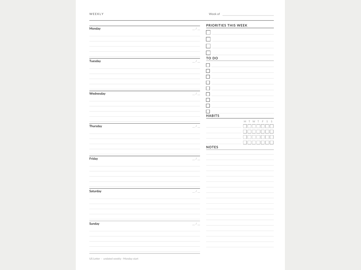 Ежедневник без дат — система из 15 страниц (PDF) preview 3